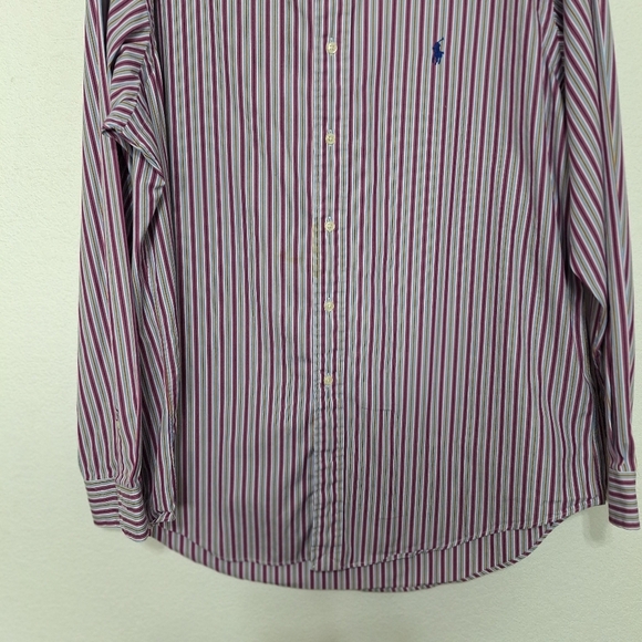 Ralph Lauren Men's Purple Multicolor Classic Fit Button Down Preppy Shirt Size L - Picture 3 of 10